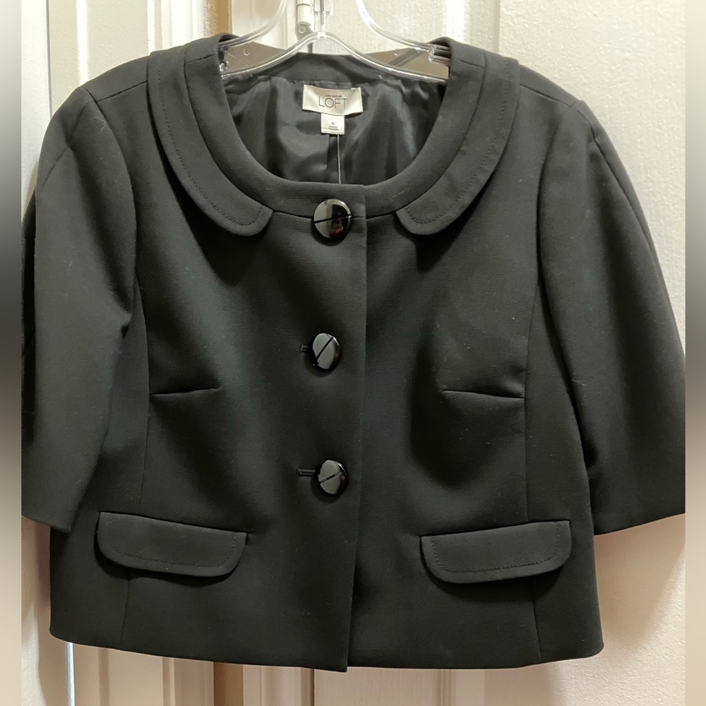 LOFT Black Jacket and skirt set.  Both are fully lined. So classy!
